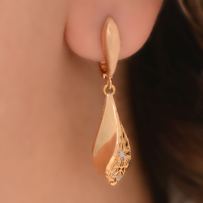 گوشواره طلا 18 عیار زنانه طلای مستجابی مدل مخروطی کد 4021 -  - 3