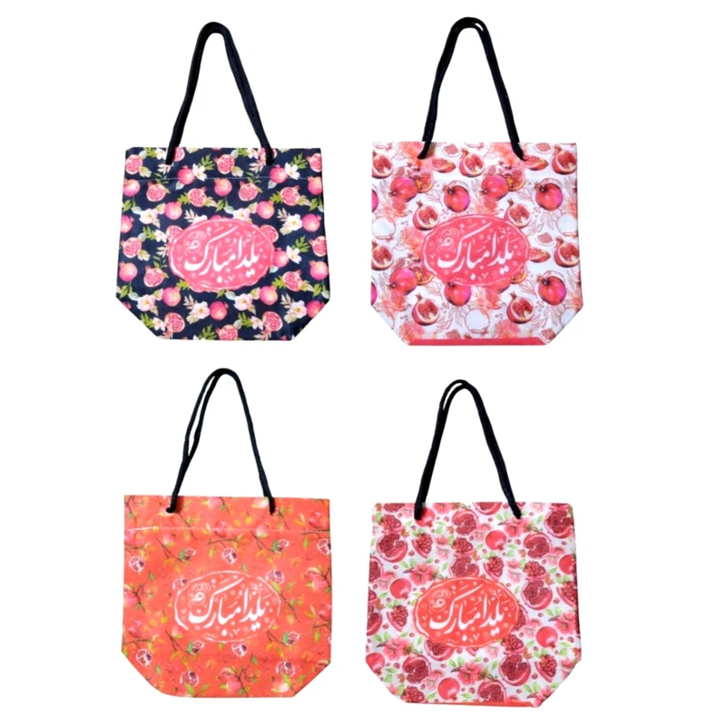 ساک هدیه مدل یلدایی انار کد mn223 بسته 4 عددی