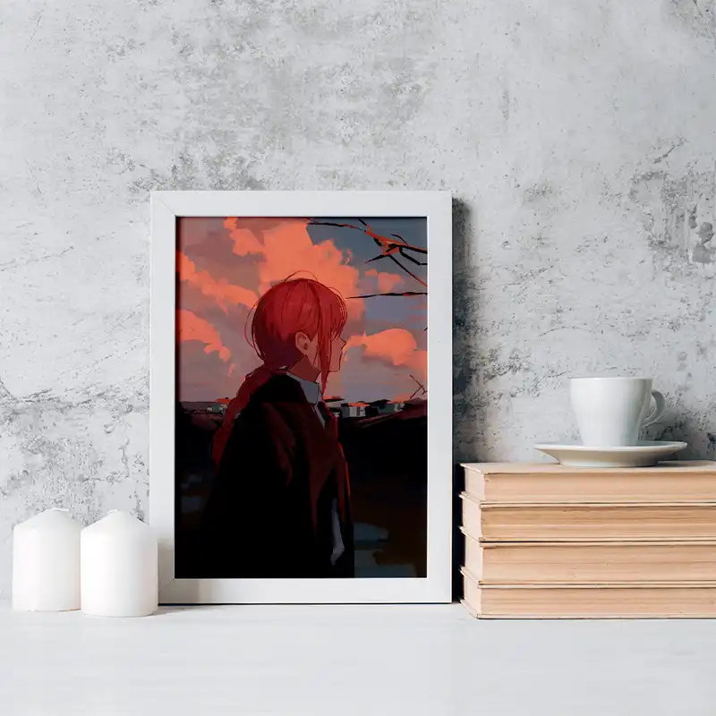 تابلو خندالو مدل ماکیما انیمه مرد اره ای کد 17961