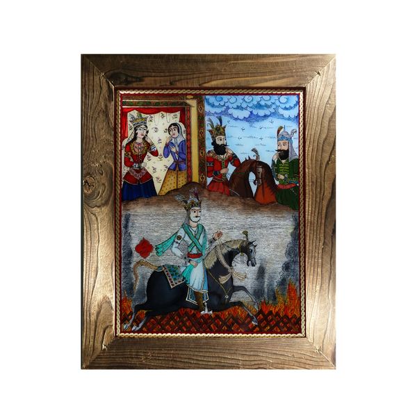 تابلو نقاشی مدل گذشتن سیاوش از آتش کد 017