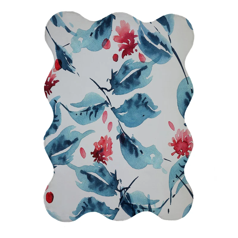 پادری مدل دالبر طرح برگ کد 9058 سایز 80x110 سانتی متر 