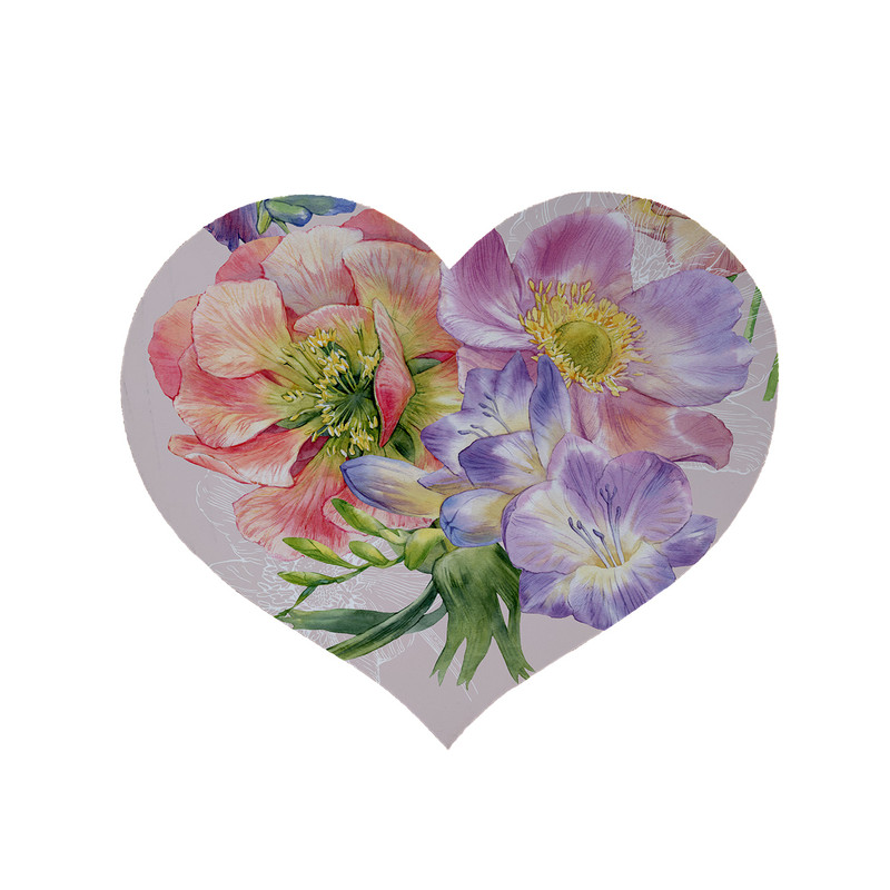 پادری مدل قلب طرح گل کد 5601 سایز 90x90 سانتی متر 