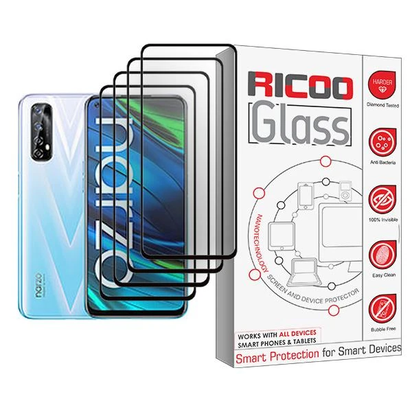 محافظ صفحه نمایش ریکو مدل Ricoo Glass MIX004 مناسب برای گوشی موبایل ریلمی Narzo 20 Pro بسته چهار عددی