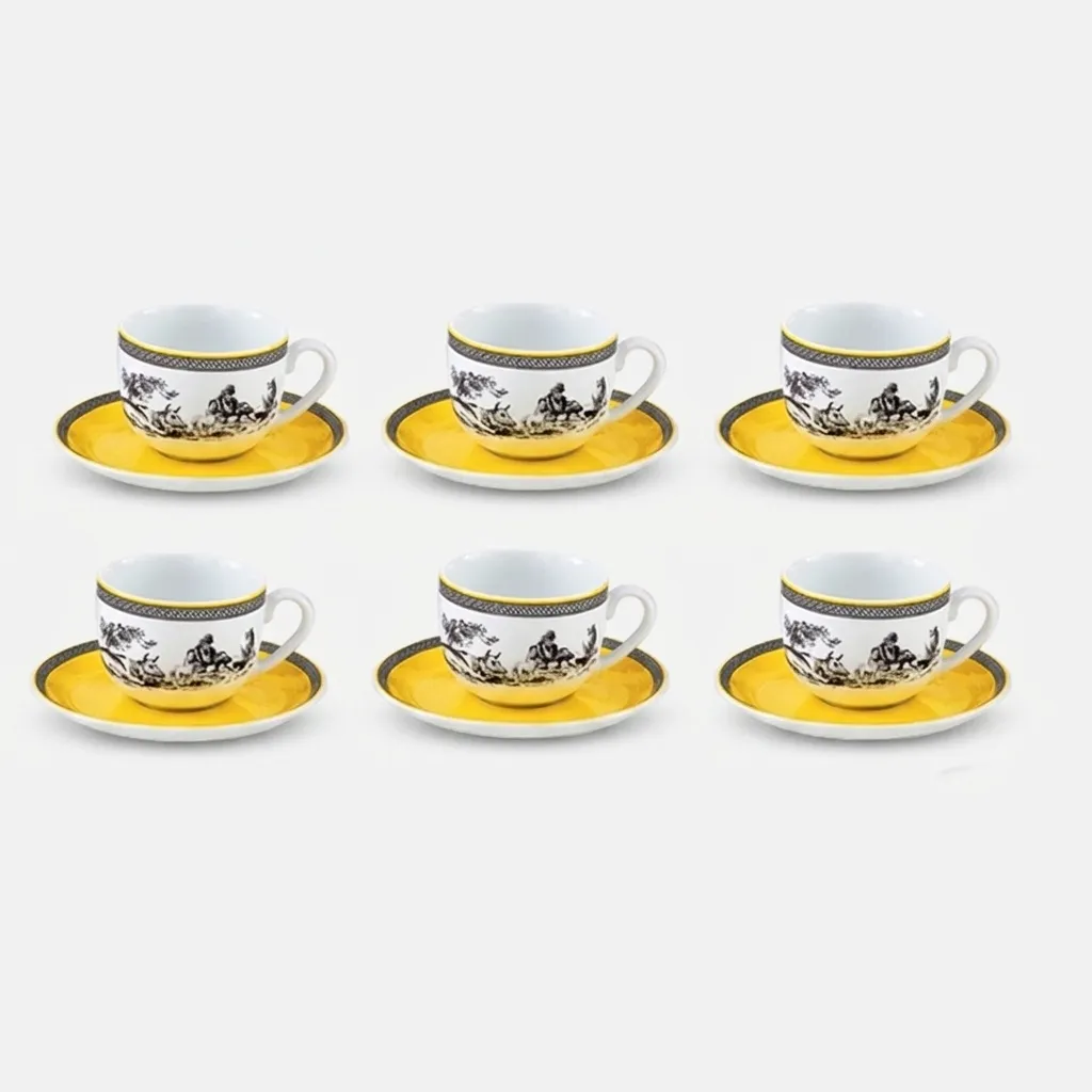 سرویس چای خوری 12 پارچه چینی زرین ایران مدل ایتالیا اف 8 ویلیج درجه عالی