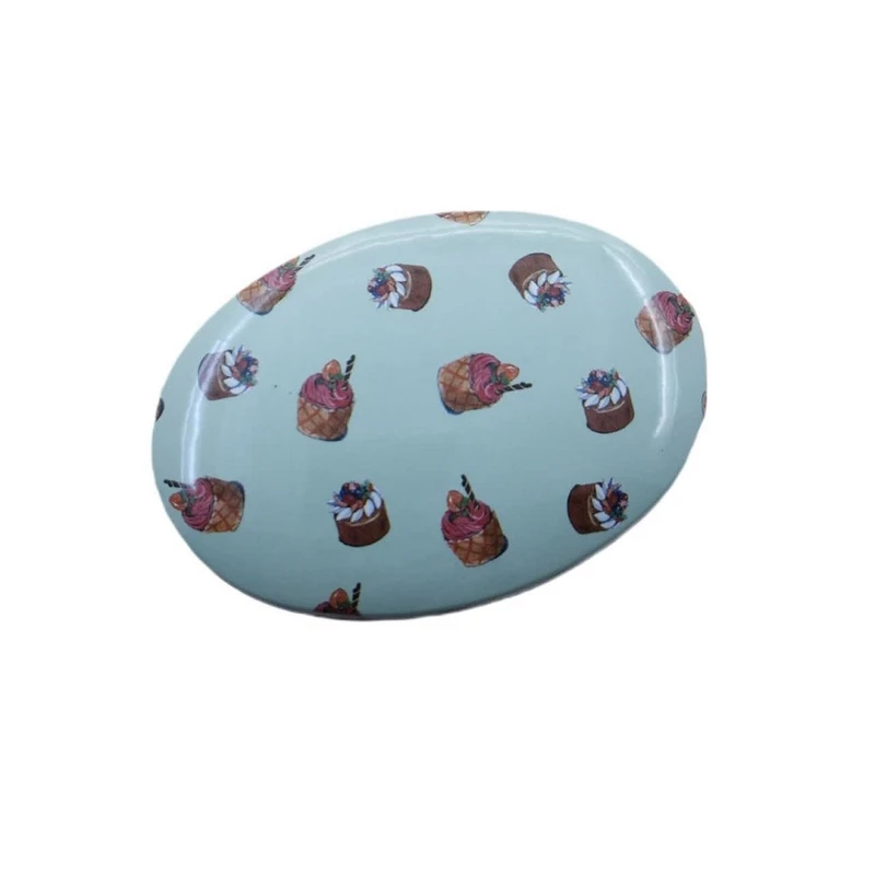 جعبه هدیه مدل بیضی طرح کاپ کیک کد 02