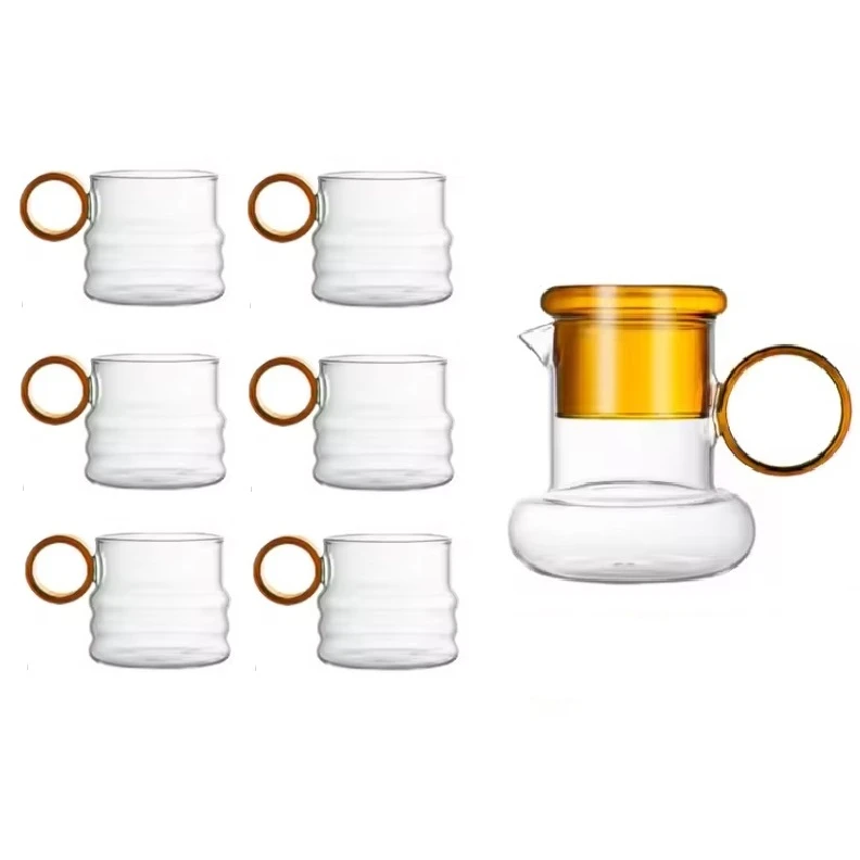 سرویس پارچ و لیوان 7 پارچه مدل دسته حلقه کد 1369n11