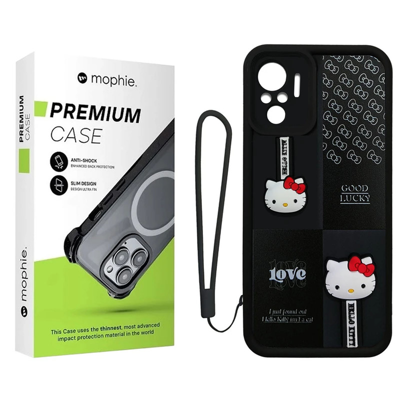 کاور موفی مدل Silicone Puffer Hello Kitty Strap مناسب برای گوشی موبایل شیائومی Redmi Note 10 Pro / Note 10 Pro Maxبه همراه بند