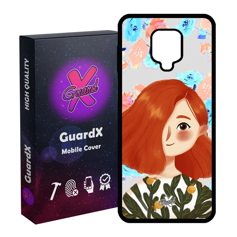 کاور گارد ایکس طرح دختر مدل Glass10324 مناسب برای گوشی موبایل شیائومی Redmi Note 9S / Note 9 Pro / Note 9 Pro Max