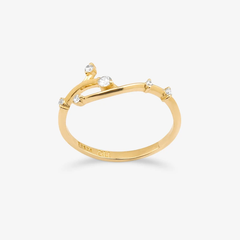 انگشتر طلا 18 عیار زنانه گلدم مدل R352032 