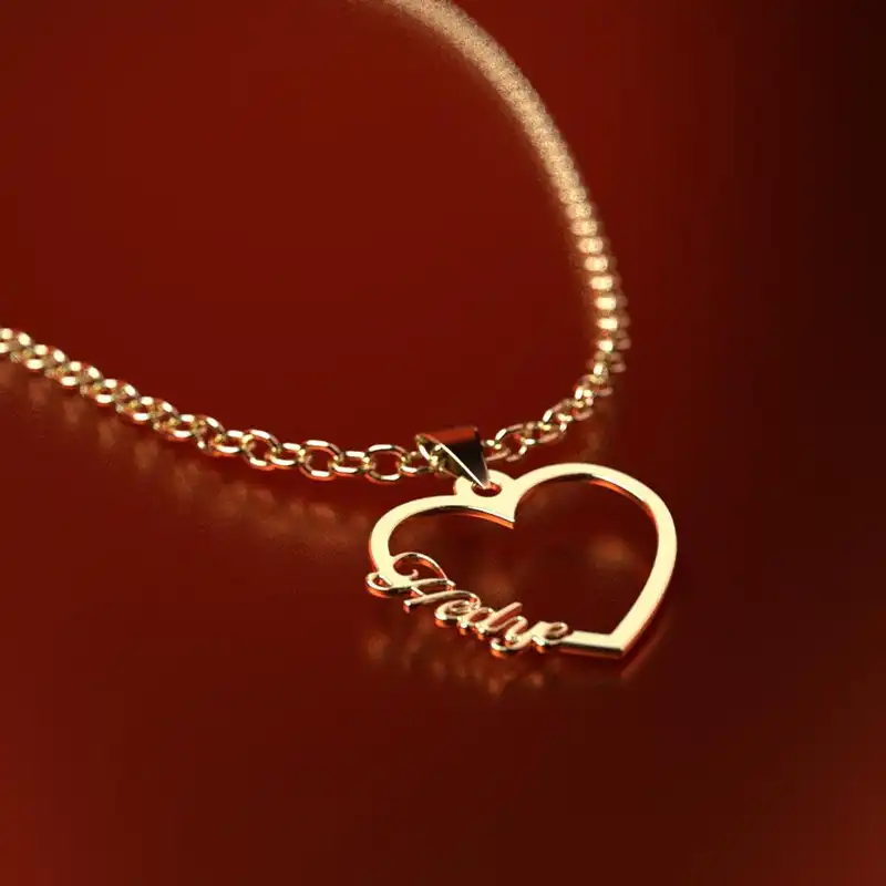 گردنبند طلا 18 عیار زنانه مدوپد مدل اسم هدیه hedye کد GBB12021 به همراه باکس گل رز جاویدان