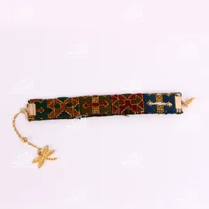 دستبند سوزن دوزی‏ رنگارنگ‏ پروانه‏ مدل 1511400003