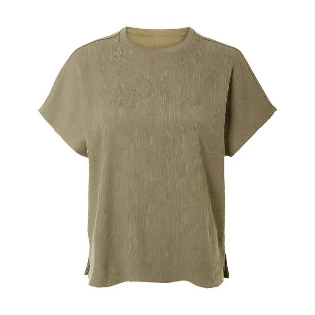 بلوز آستین کوتاه یقه گرد زنانه اسمارا مدل کراپ کد PAL20