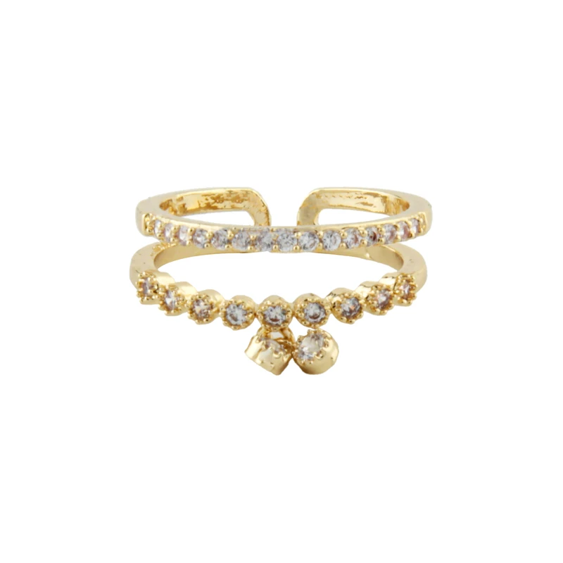 انگشتر زنانه مدل دولاین نگین دار کد 1921