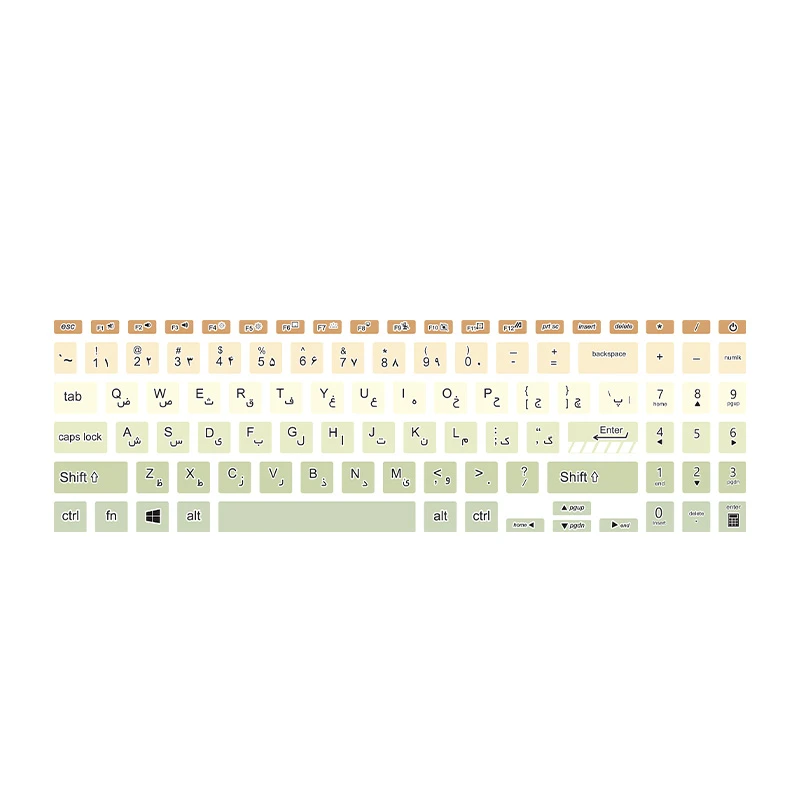 رچسب حروف فارسی کیبورد توییجین و موییجین مدل colors 20 مناسب برای لپ تاپ ایسوس  VivoBook Go 15 E1504