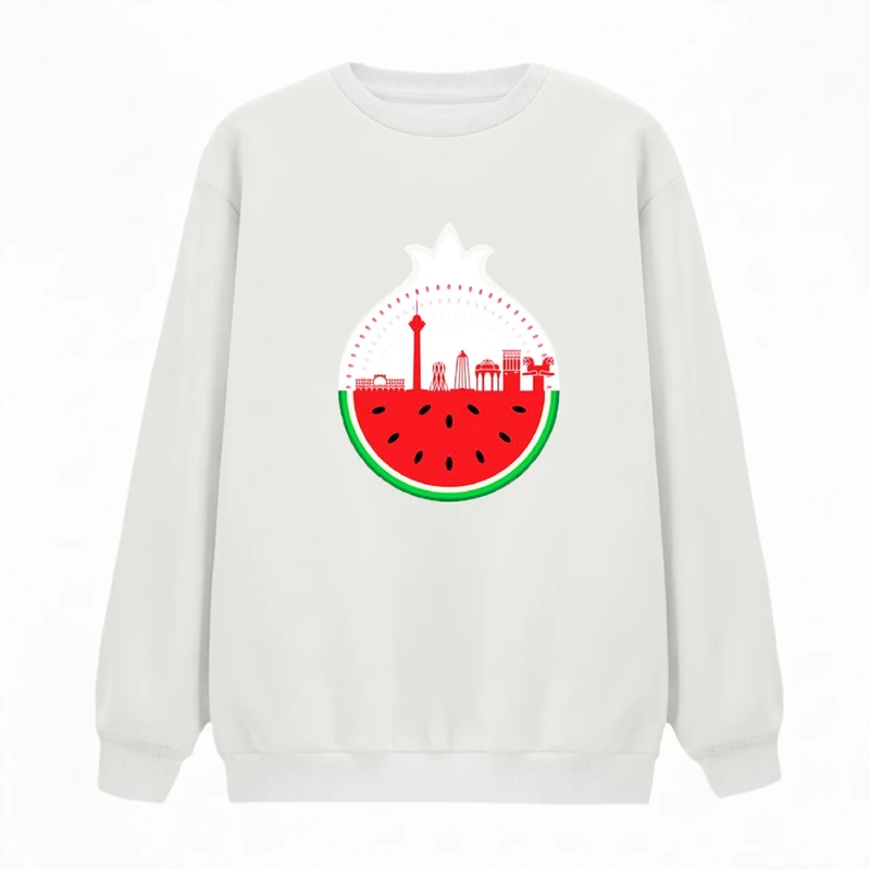 سویشرت زنانه مدل هندوانه یلدایی کد v13 