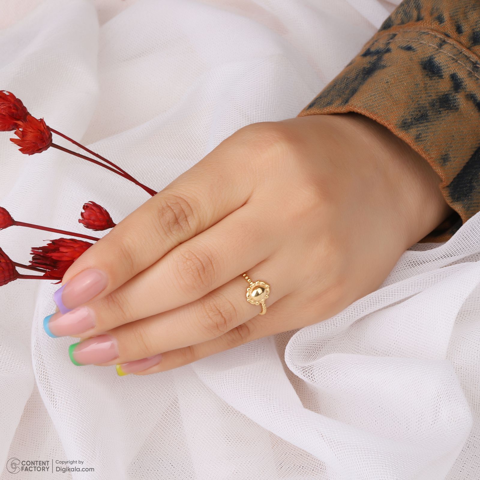 انگشتر طلا 18 عیار زنانه مطیع ها مدل 387 سایز 56 -  - 8
