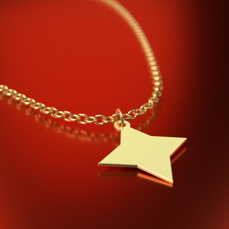 گردنبند طلا 18 عیار زنانه مدوپد مدل ستاره کد RNA15414