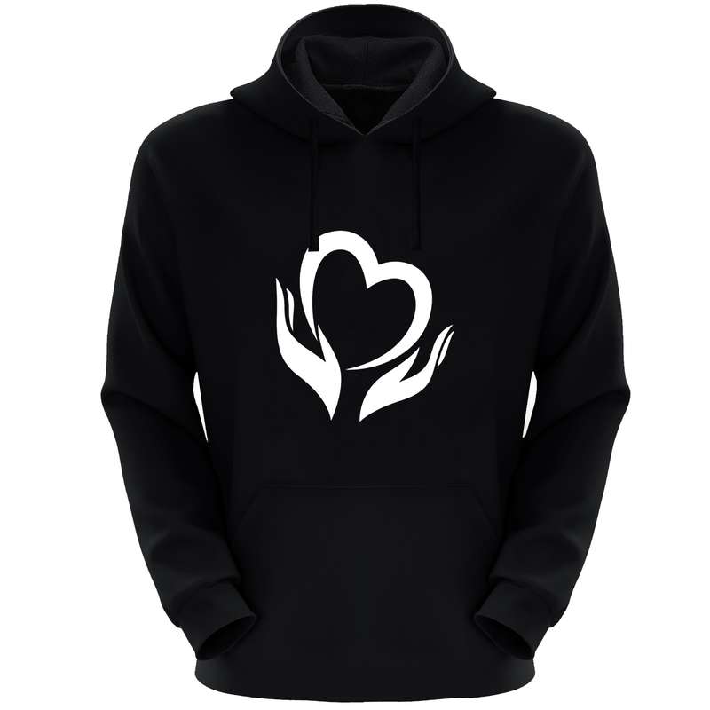 هودی زنانه مدل قلب ودست S71 رنگ زرد