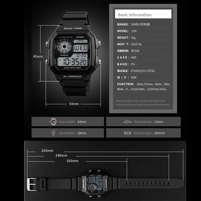 ساعت مچی دیجیتال مردانه اسکمی مدل 1299blc -  - 6
