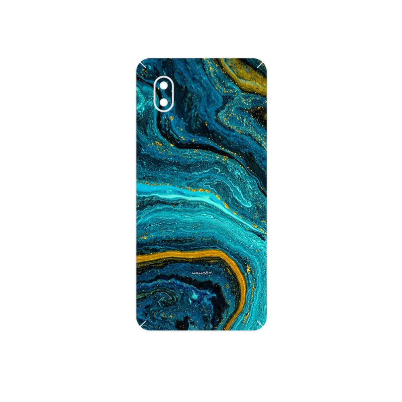 برچسب پوششی ماهوت مدل Turquoise marblewith golden streaks مناسب برای گوشی موبایل سامسونگ Galaxy A01 Core