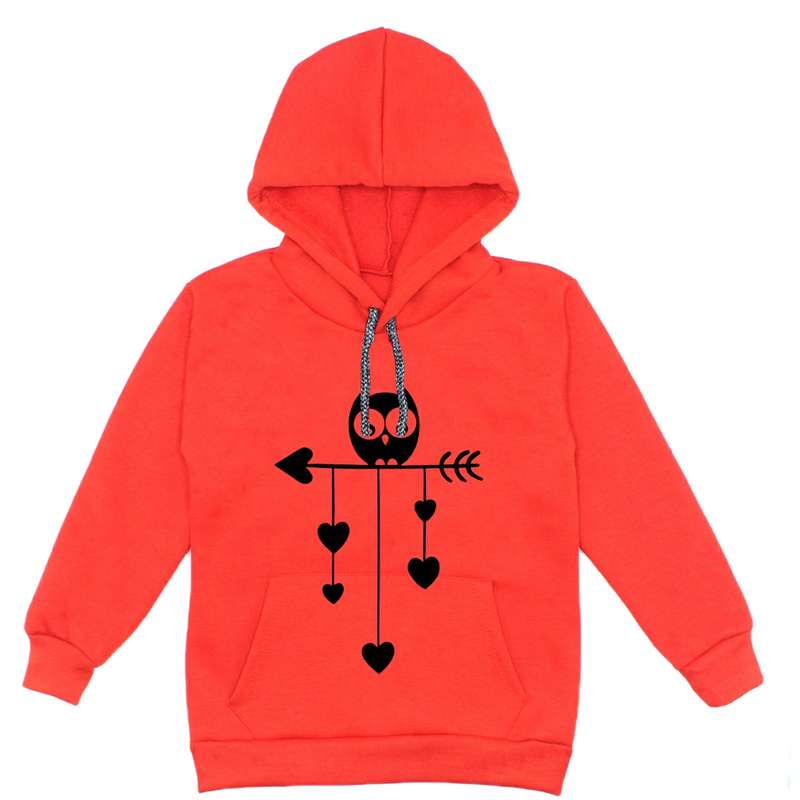 هودی دخترانه مدل جغد دریم A33 رنگ قرمز