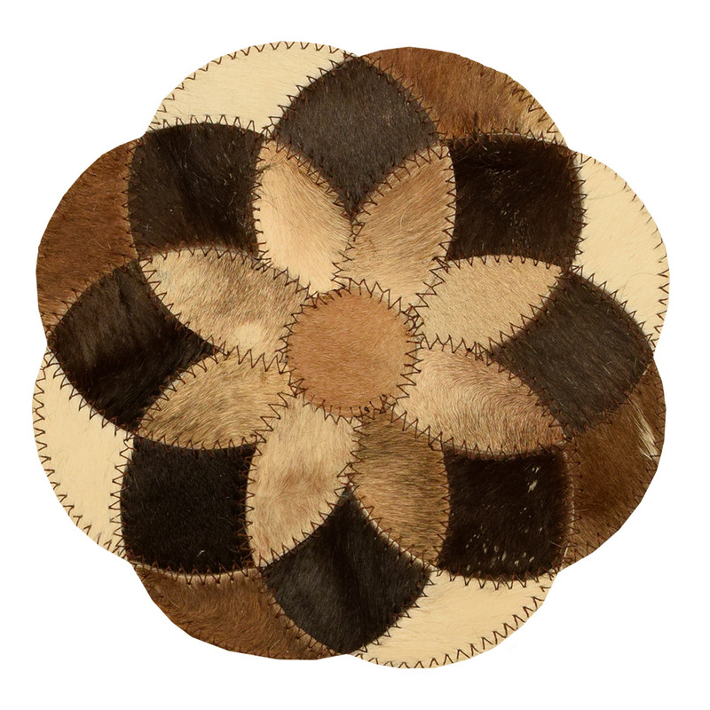 رومیزی کلاژ چرم و پوست مدل گل کد 0043