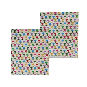 دستمال آشپزخانه طرح گل کد 150327 مجموعه دو عددی 