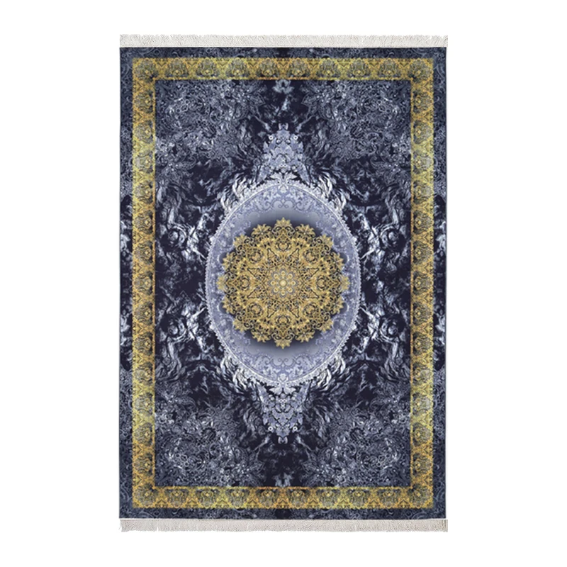 فرش ماشینی زانیس مدل فانتزی طرح نئو کلاسیک زمینه خاکستری