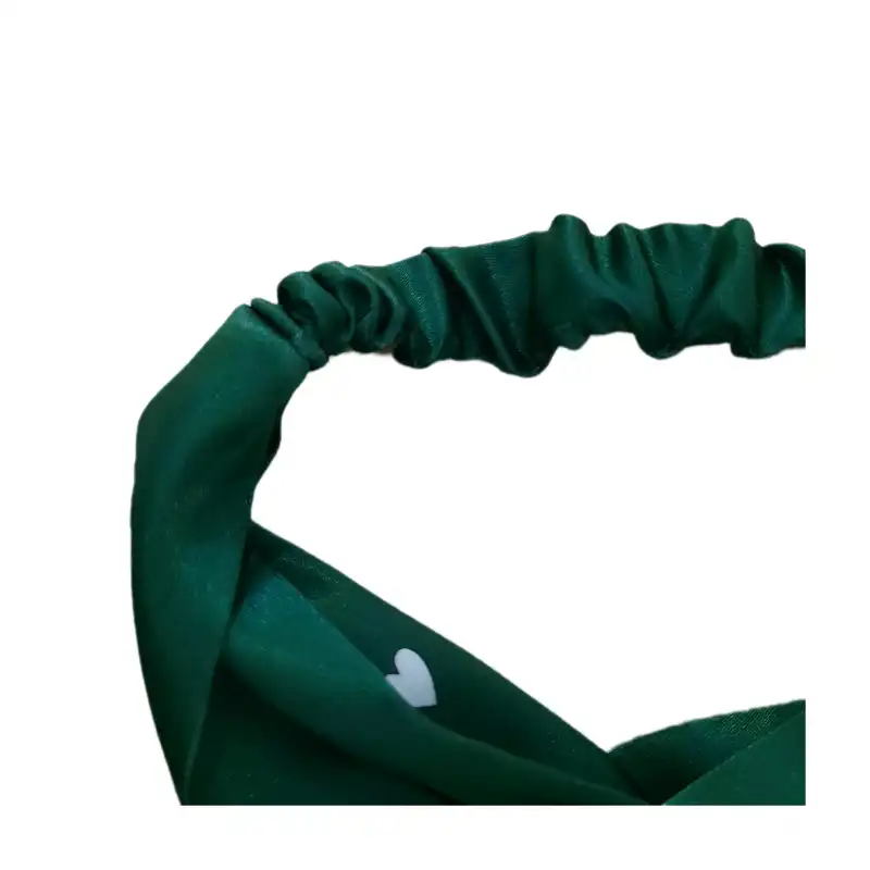 هدبند زنانه مدل گره ای ساتن ابریشم طرح قلبی