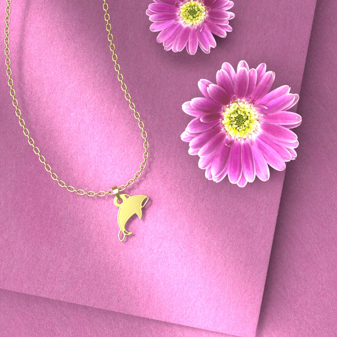 گردنبند طلا 18 عیار زنانه مدوپد مدل نهنگ کد B3-1-1004