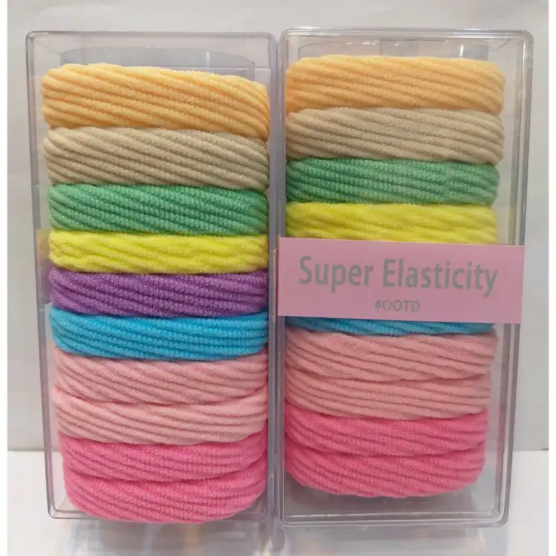 کش مو زنانه مدل حوله ای مات پاستلی سوپر کشسان کد ngr318 بسته 10 عددی