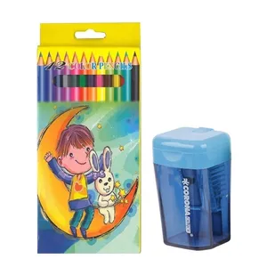 تراش کرونا مدل LK69 به همراه مداد رنگی مجموعه 13 عددی