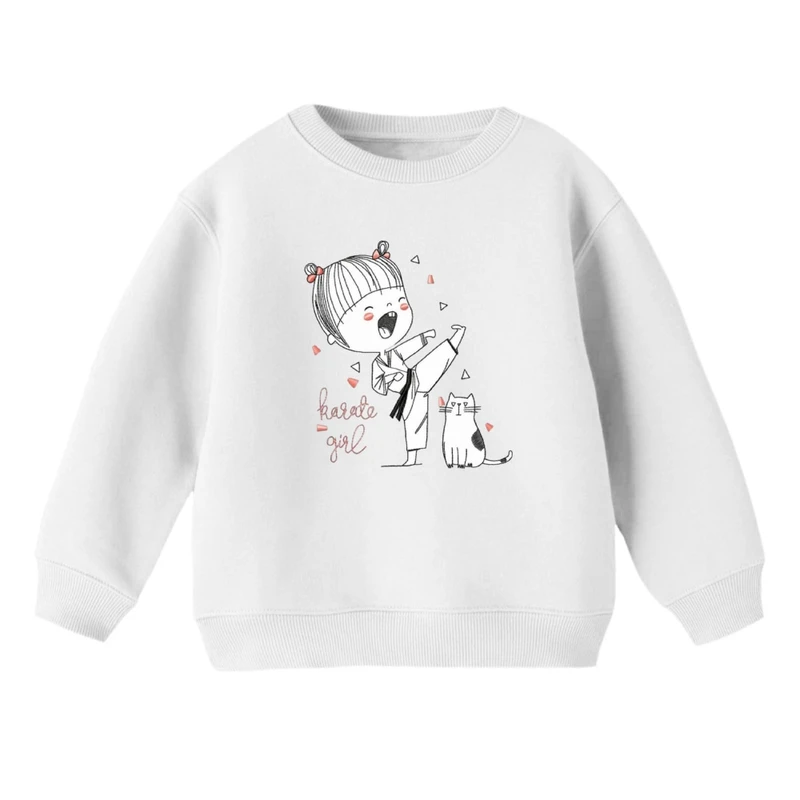سویشرت بچگانه مدل دخترک و گربه کد 2 