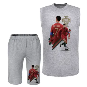 ست تاپ و شلوارک راحتی مردانه مدل رونالدو A401