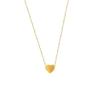 گردنبند طلا کم اجرت 18 عیار زنانه با زنجیر حلقه&zwnj;ای (فلامینگو) نگین مدل قلب سه بعدی