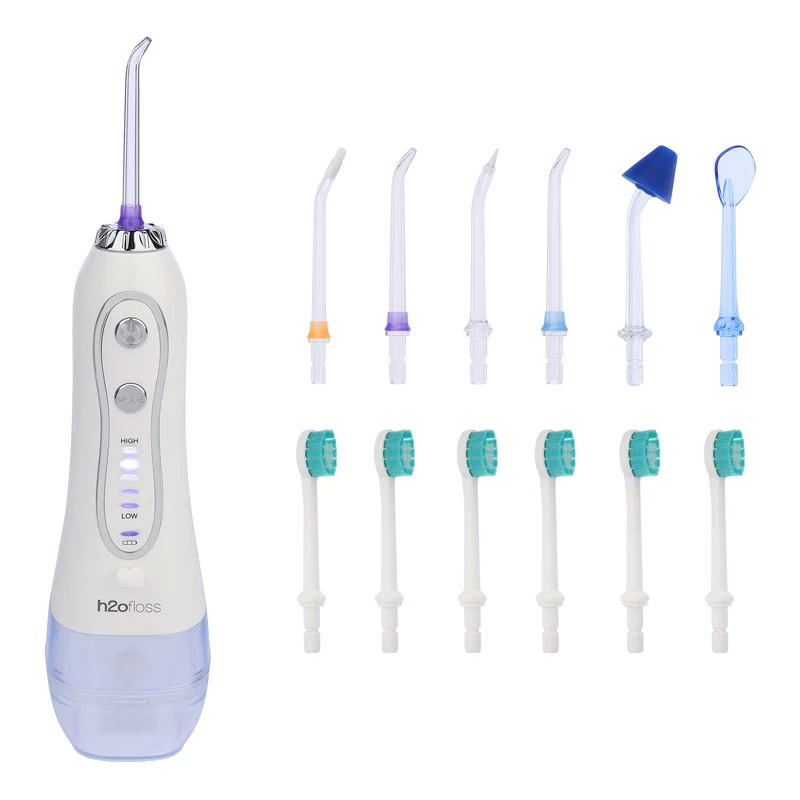 دستگاه شست و شوی دهان و دندان شارژی اچ تو اوفلس مدل HF-6 PRO به همراه 12 سری