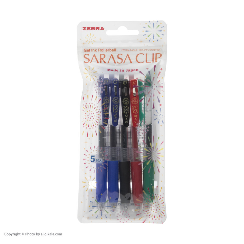 روان نویس 5 رنگ زبرا مدل Sarasa Clip با قطر نوشتاری 0.7