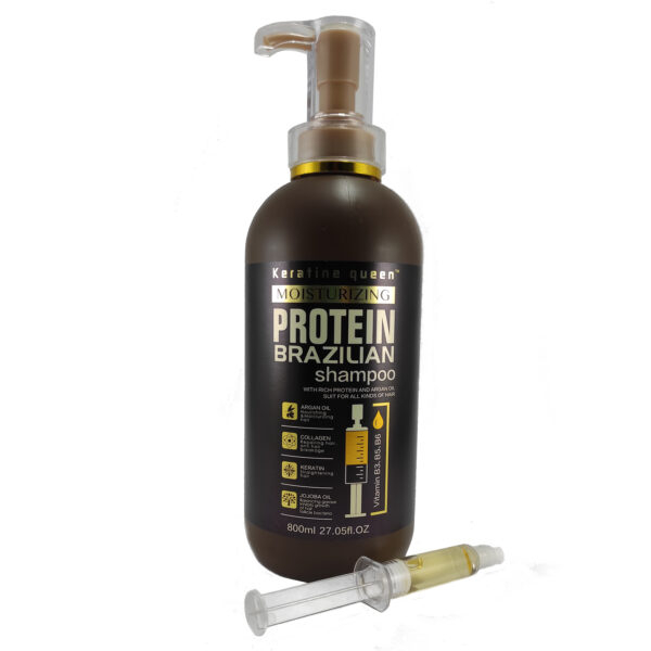 شامپو مو کوئین برزیل مدل پروتئین حجم 800 میلی لیتر