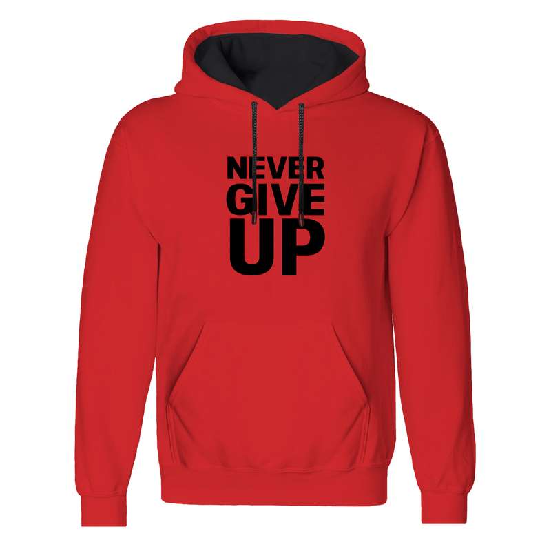هودی مردانه مدل never give up 41 Blk