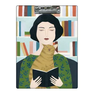 تخته شاسی طرح کتابخانه و گربه کد  7532515 سایز A4