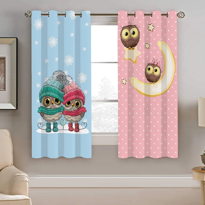 پرده نیروانا طرح جغد کودک مدل هازان کد 8448 سایز 140×200 سانتی متر