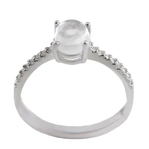 انگشتر نقره زنانه بازرگانی میلادی مدل سنگ در نجف نگین برلیان بدون ریزش ابکاری رادیوم کد AWR_1426