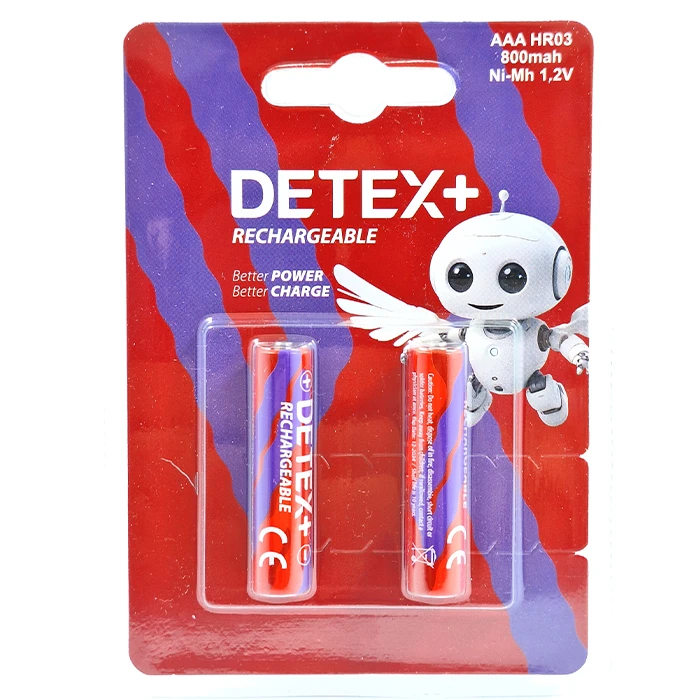 باتری نیم قلمی قابل شارژ دتکس پلاس مدل HR03 بسته دو عددی