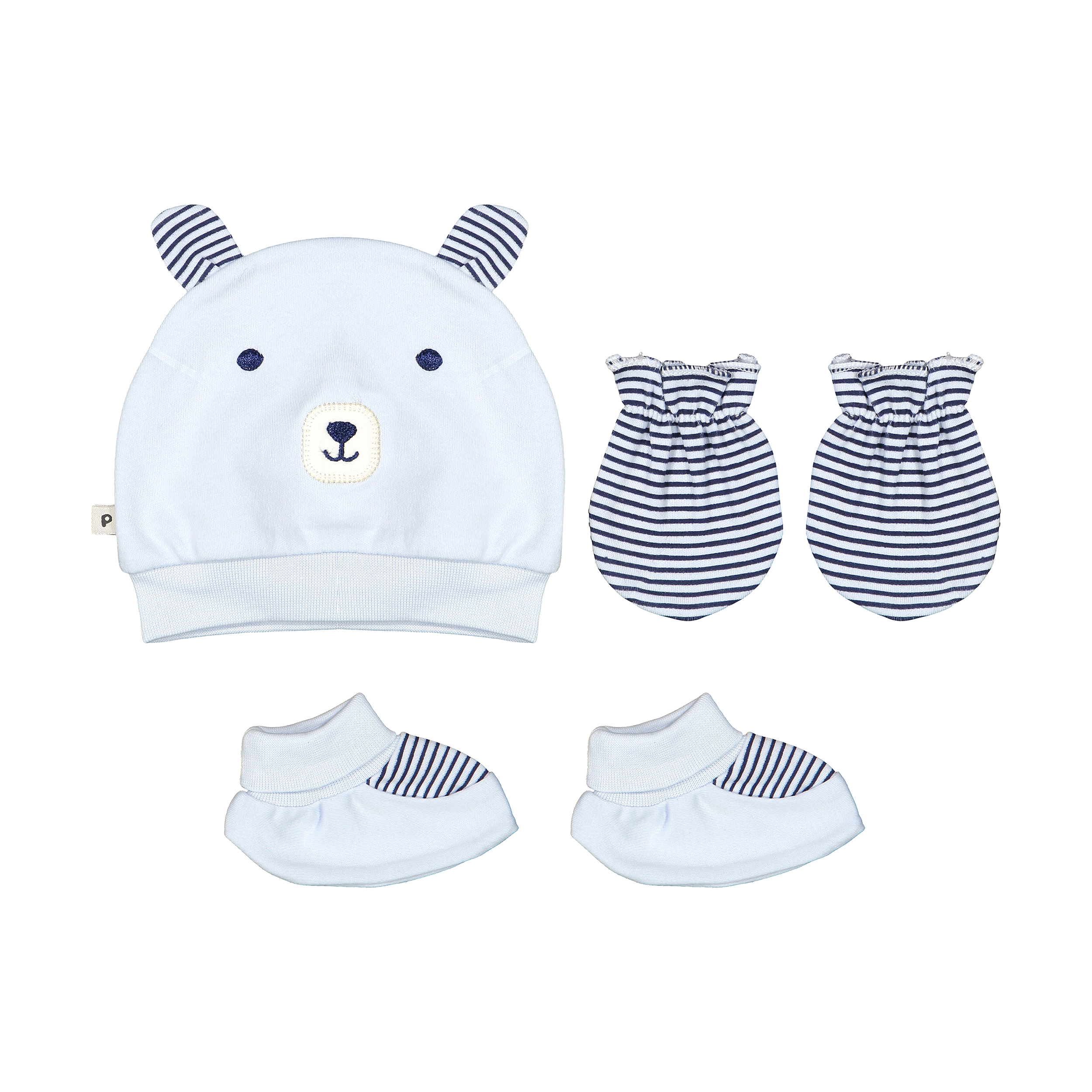 ست 3 تکه نوزادی پاپو مدل گوش دار کد 3343