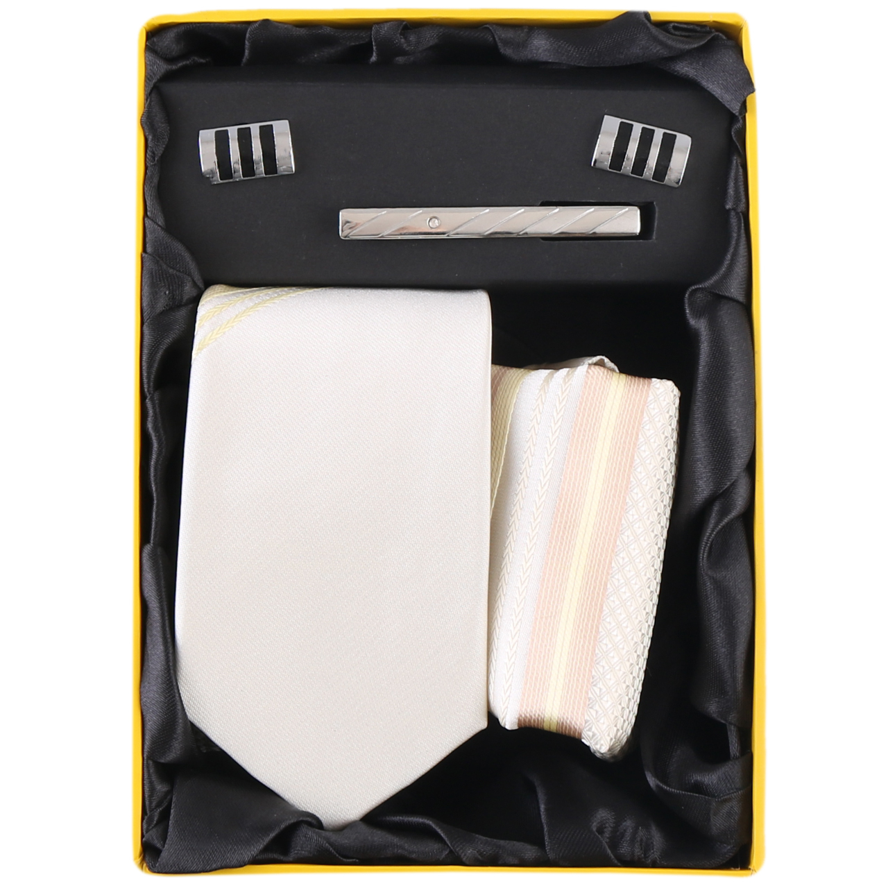 ست کراوات و دستمال جیب و دکمه سردست مردانه فرانکو فروزی مدل F-101803