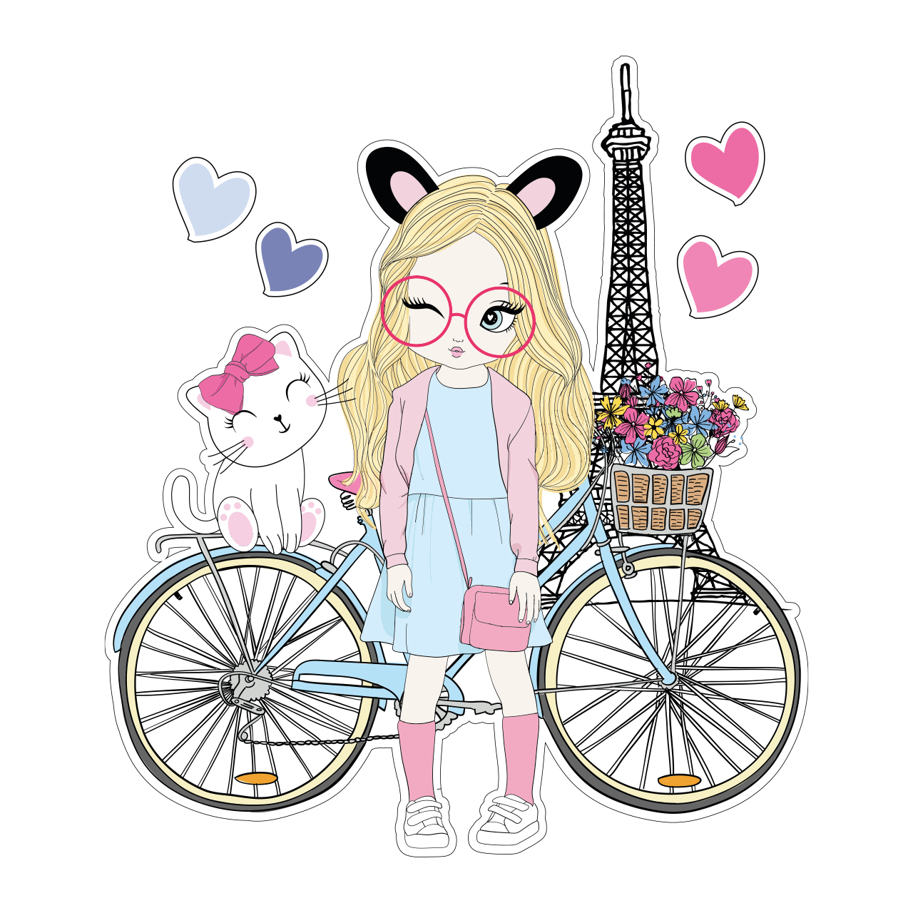راهنمای خرید اینترنتی استیکر دیواری کودک تُکتم مدل love girl کد۰۲