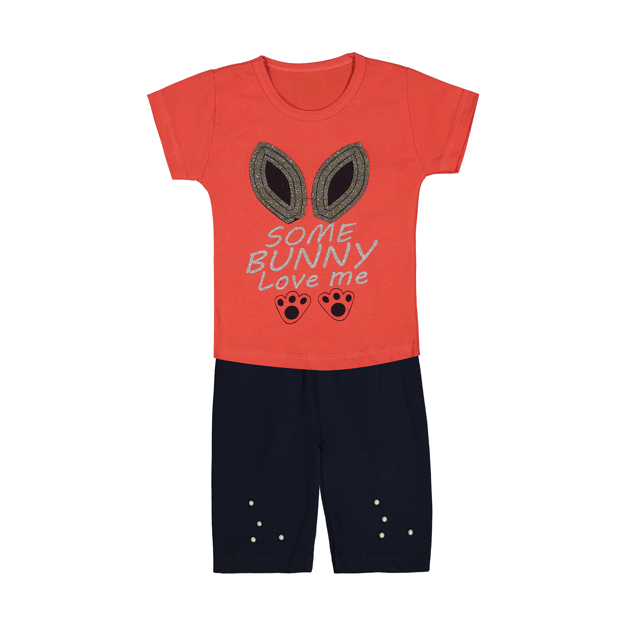 ست تی شرت و شلوارک نوزادی دخترانه کد 32