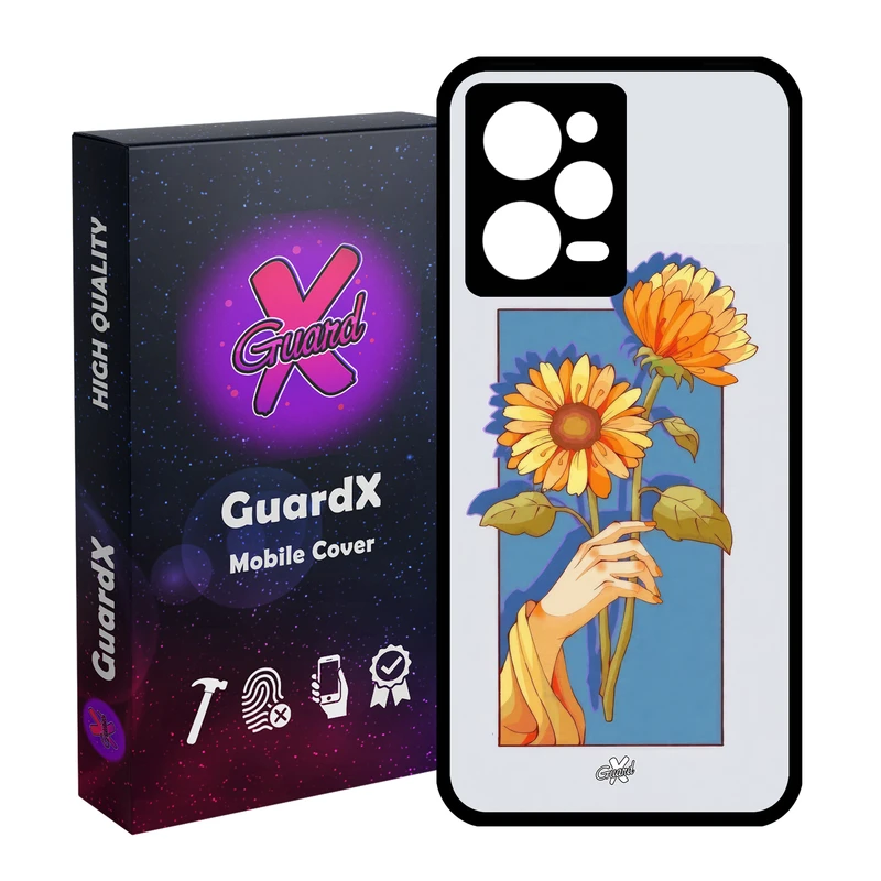 کاور گارد ایکس طرح گل و دست مدل Glass10675 مناسب برای گوشی موبایل شیائومی Redmi Note 12 Pro 5G/Poco X5 Pro 5G/Note 12 Pro Pro speed