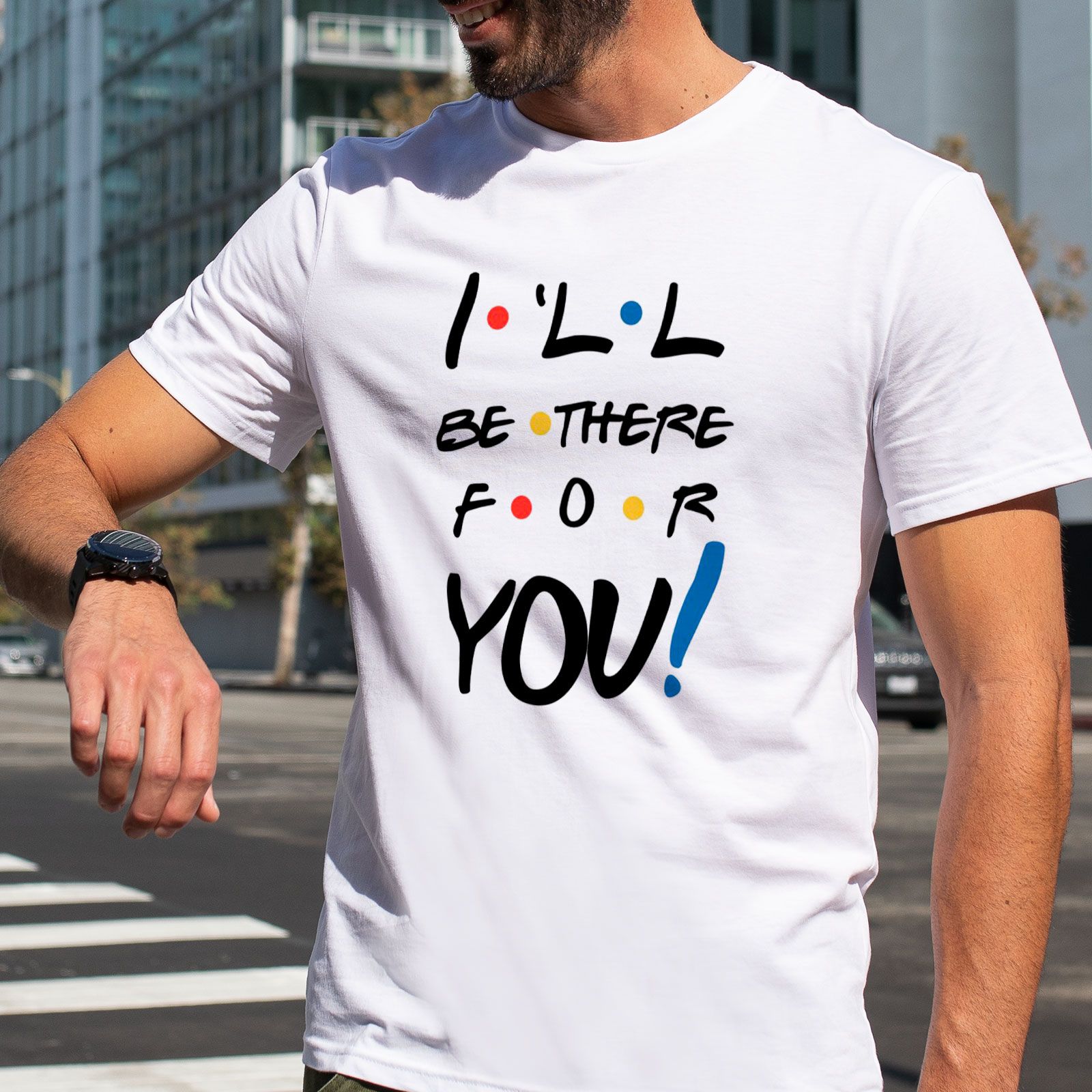 تی شرت آستین کوتاه مردانه هومرو مدل TW228 طرح فرندز -  - 7