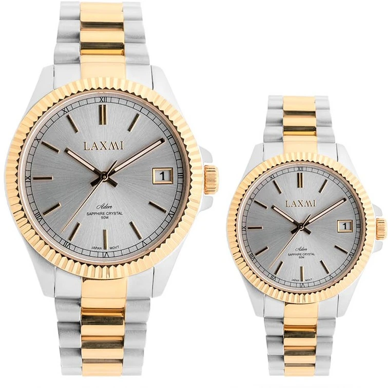 ست ساعت مچی عقربه ای زنانه و مردانه لاکسمی مدل 8506e - 8506l
